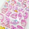 4 Pcs 3D Crystal Glow Stickers - Mix Sanrio Capybara Kuromi Decals Ideal for DIY Handbook Journal & Decor Gifts