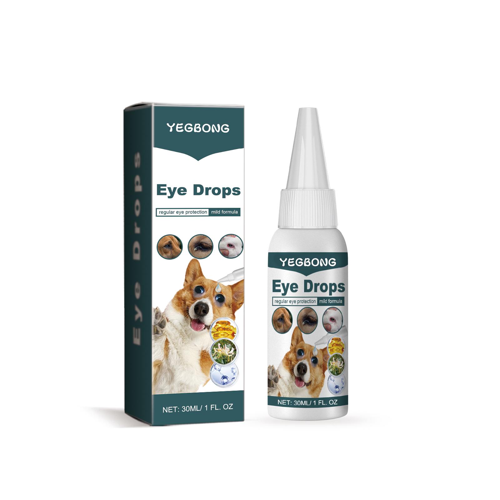 

Yegbong pet eye drops, suitable for cats and dogs, removes tear stains, cleans eye discharge and eye gunk, pet eye care eye wash 30ml/box