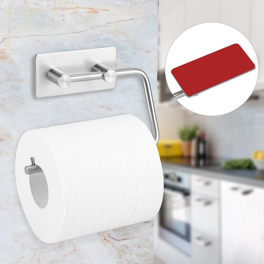 Self Adhesive Tissue Roll Hanger Wall Mount Tissue Towel Rack Wall Mounted Holder For Bathroom