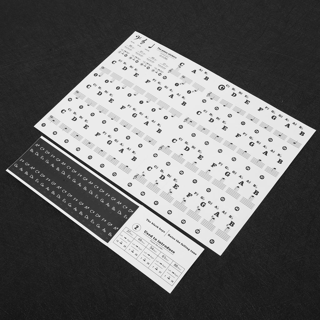 Pianonyckelklistermärke Elektronisk orgel Tangenter Genomskinlig Notation Klistermärke Dekoration