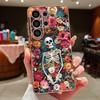 Colorful Skeleton Pattern Case For Samsung S26 Edge S25 FE S24 Plus S23 S22 Ultra A15 A16 A17 A35 A36 A37 A54 A55 A56 A57 5G Magnetic Matte Cover