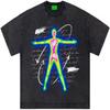 Mens Graphic Tees Y2k Shirts Oversized Vintage Streetwear Shirts Distorted Portrait Print Unisex 90S Tees