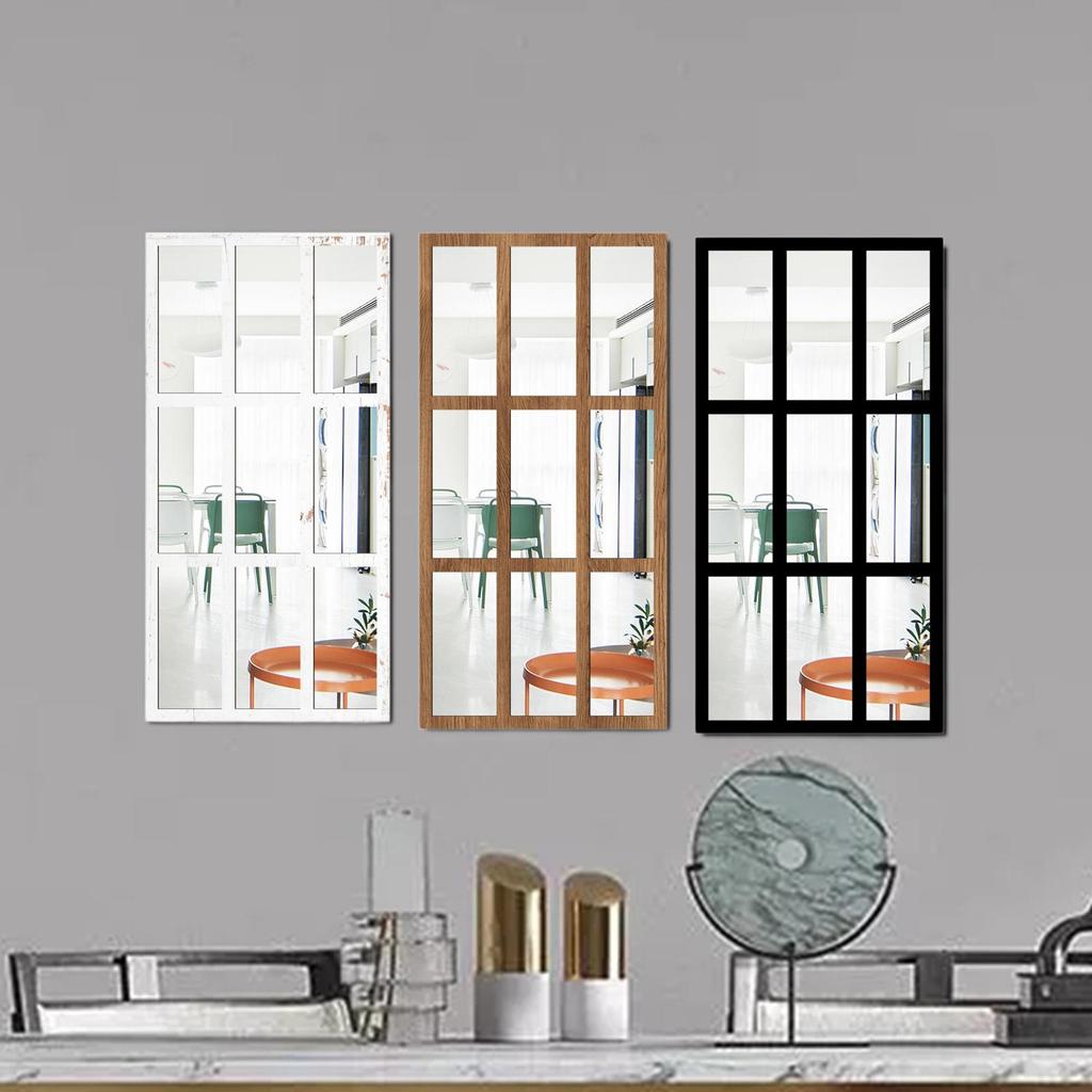 Decorative Wall Mirror Minimalist Imitation Window Wall Mirror Wall Decor for Living Room Farmhouse Bathroom Kitchen Bedroom