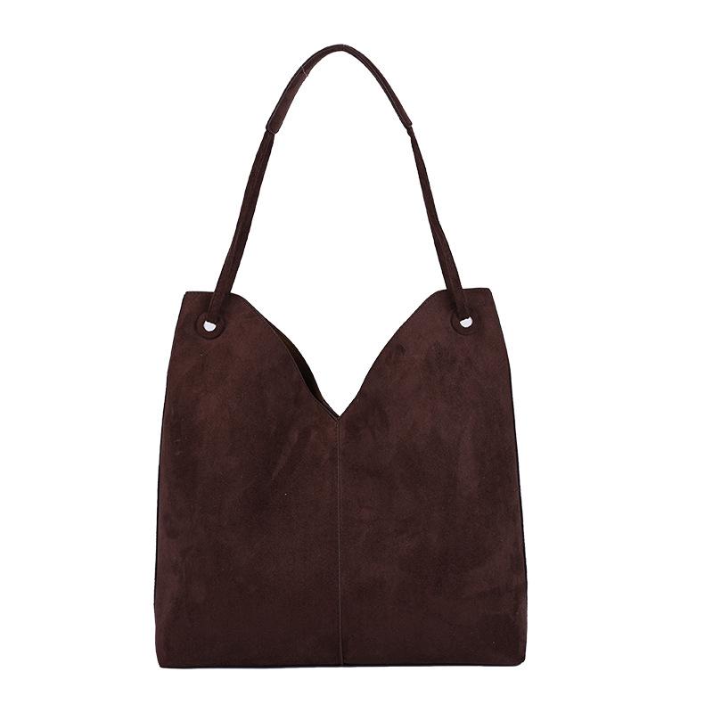 Suede Bag Women's Large Capacity 2025 New Autumn and Winter Versatile Casual Shoulder Retro Bag Commuter Tote Bag