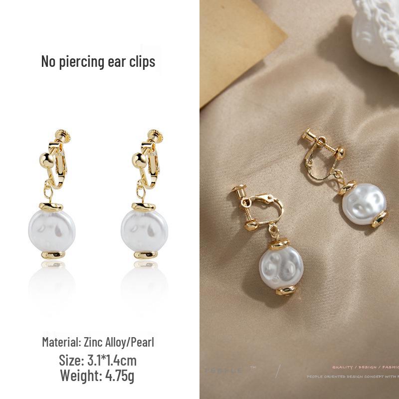 

Retro Baroque Pearl Earrings: Japanese, Korean, Hong Kong-Inspired Spiral Screw Ear Clips