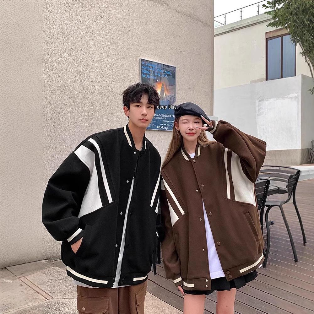 Men's and Women's Trendy Retro Baseball Jacket - Korean Style Loose Fit