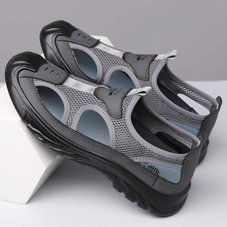 Letní prodyšné pánské baotou sandály duté síťované dírkované boty venkovní protiskluzové lehké sportovní volnočasové plážové boty