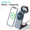 SW18 Magnetic 3-in-1 Metal Wireless Charger Desktop Charging Stand for Phone Earphone Smartwatch