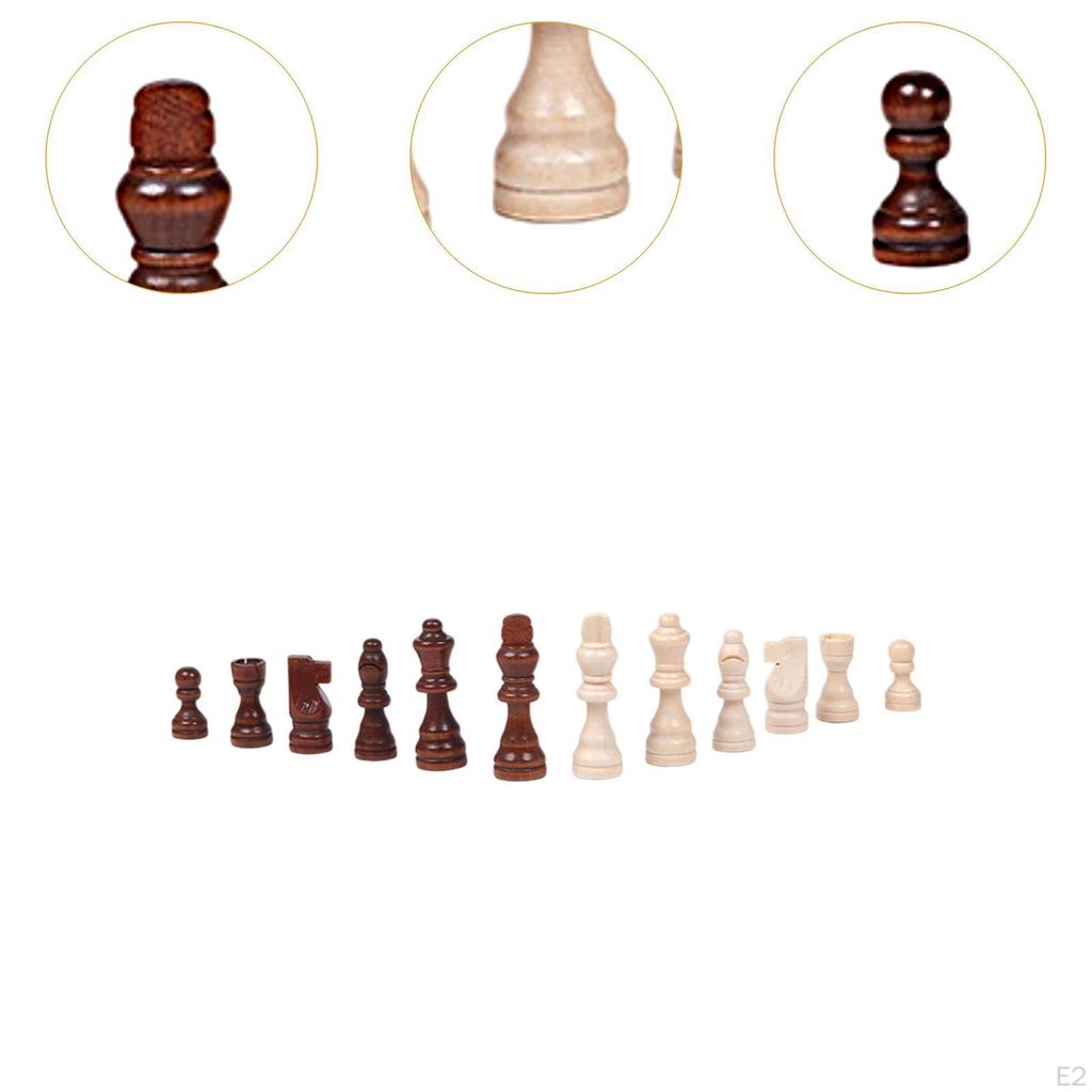 32 Pieces Wooden Chess Set Educational Figures for Club School Office Dorm