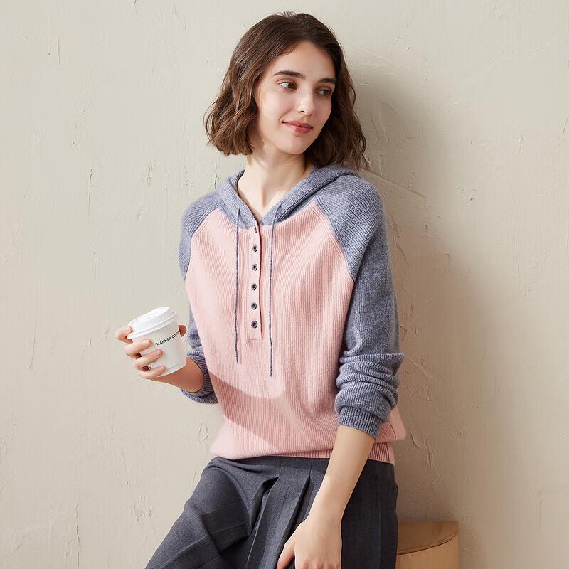 Komomboka Women's Hooded Pure Cashmere Sweater