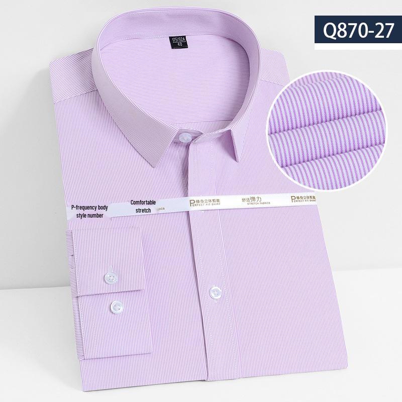 Men's 2026 Bamboo Fiber Slim Fit Long Sleeve Dress Shirt - Comfortable, Iron-Free Business Workwear