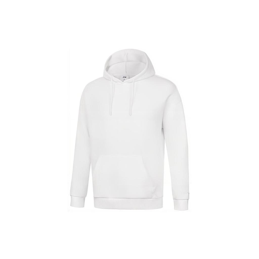 Lining Fitness Series Solid Color Hooded Pullover Sports Sweatshirt Men sweatshirt Standard-White AWDT987-2