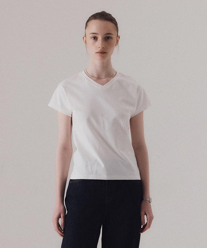 SILN Contour V-Neck T-Shirts (White)