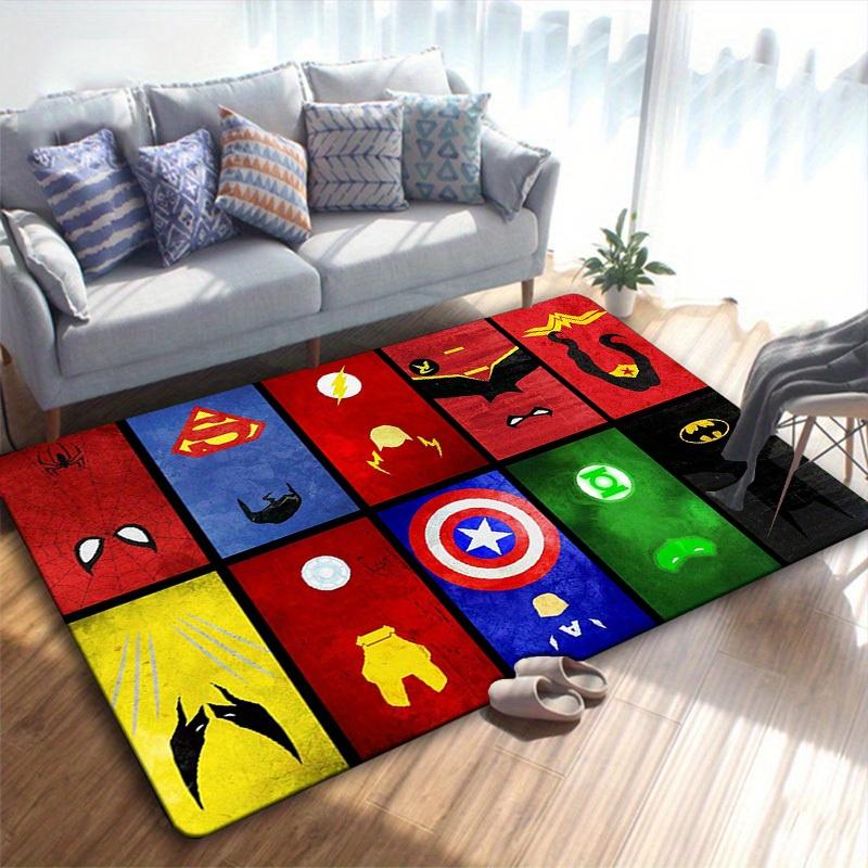 1ks Kobercový kobereček Marvel Avengers Super hrdinové, Protiskluzová podložka, Design s kreslenými postavičkami, Měkký samet, Dekorace do pokoje, Omyvatelný