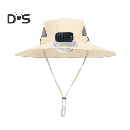 

Широкополая шляпа от солнца с вентилятором на солнечной батарее, дышащая сетчатая шляпа с защитой от ультрафиолета для детей и мальчиков хаки