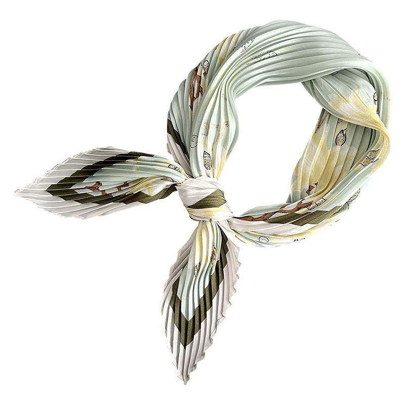 Folded silk scarf autumn new polka dot decorative scarf niche thin scarf scarf versatile