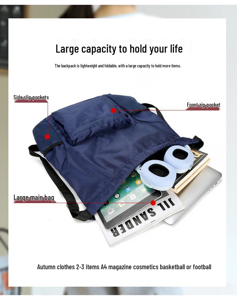 Herren Fitness Basketball Kordelzug Rucksack - Großes Fassungsvermögen, Wasserabweisend, mit Logodruck