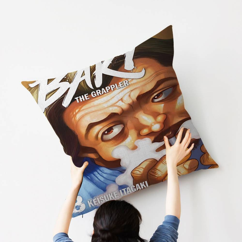 Baki the Grappler Cushion Cover Car Throw Pillow Case For Sofa Car Christmas Gift 40x40cm 45x45cm