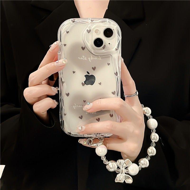 Case For Infinix Hot 40 Pro 30I 40i 20 30 Play Note 30 40 Pro Smart 8 7 TECNO Zero 30 4G Spark 20 20C Cover Love Heart Bracelet