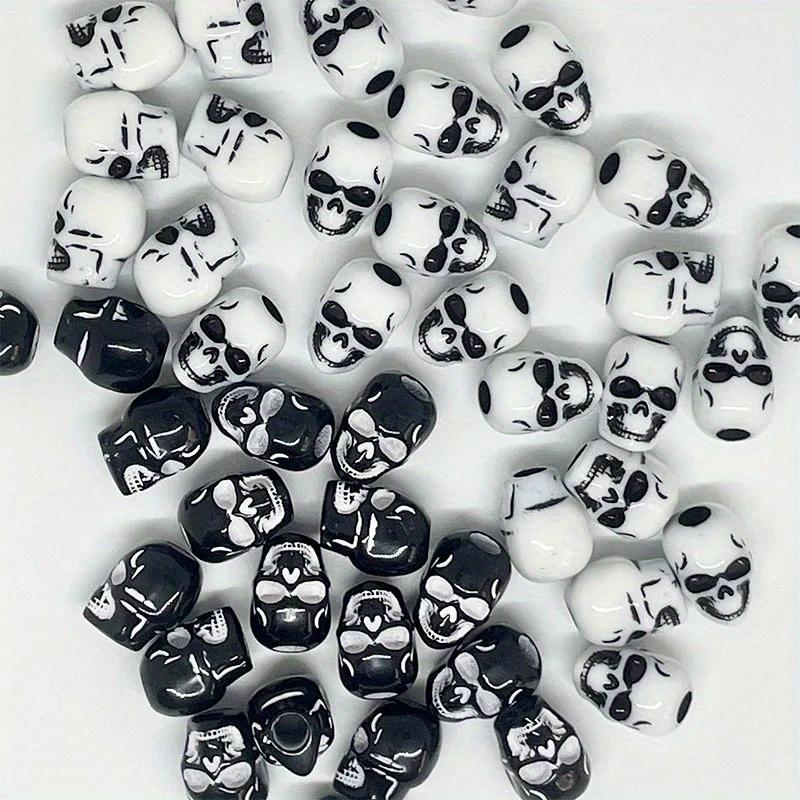 50pcs Halloween Instagram hollow skull acrylic beads for bracelet necklace jewelry making acrylic beads Halloween Decoration