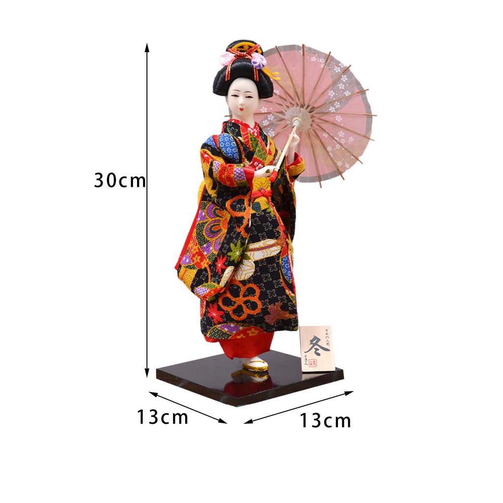 Ethnische Japanische Geisha-Puppen Freistehendes Handwerk Statuette Figur Handwerk Ornament Asiatische Puppe Ornament für Regaldeko