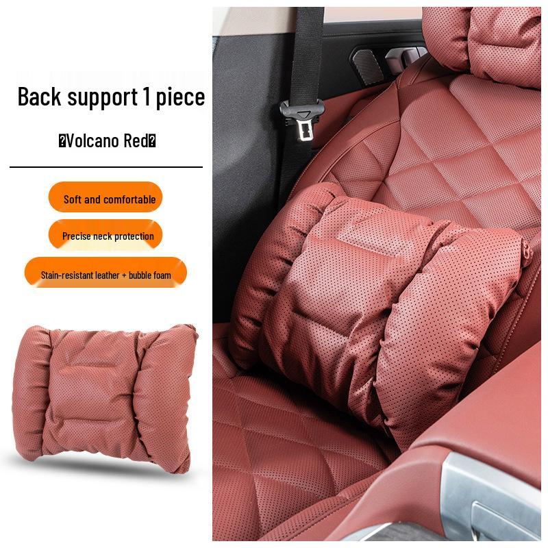 Universal Car Headrest & Lumbar Support Cushion for All Seasons - Fits Tesla & Mercedes