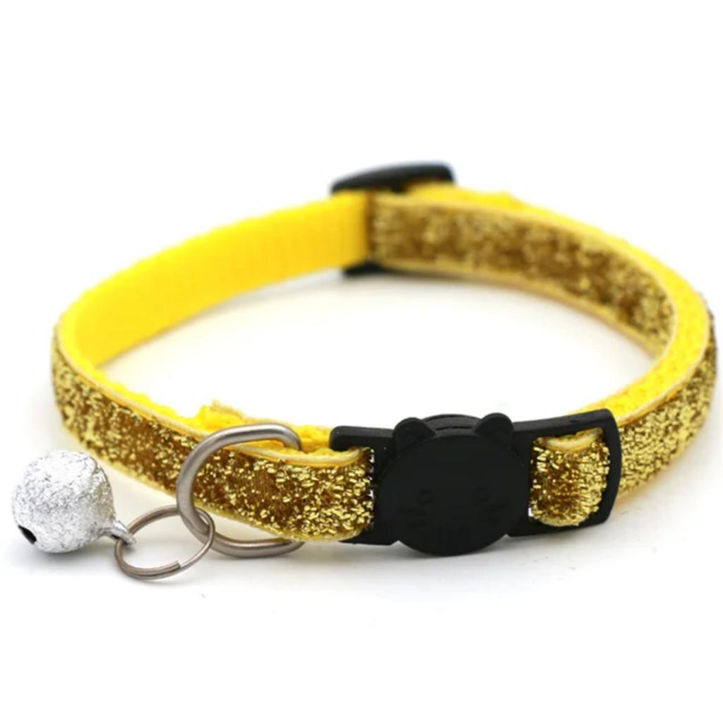 New Adjustable 2024 Cat Collar with Bell Breakaway - Sequin Neck Strap for Kitten Cat - Stylish Pet Supplies and Puppy Accessori