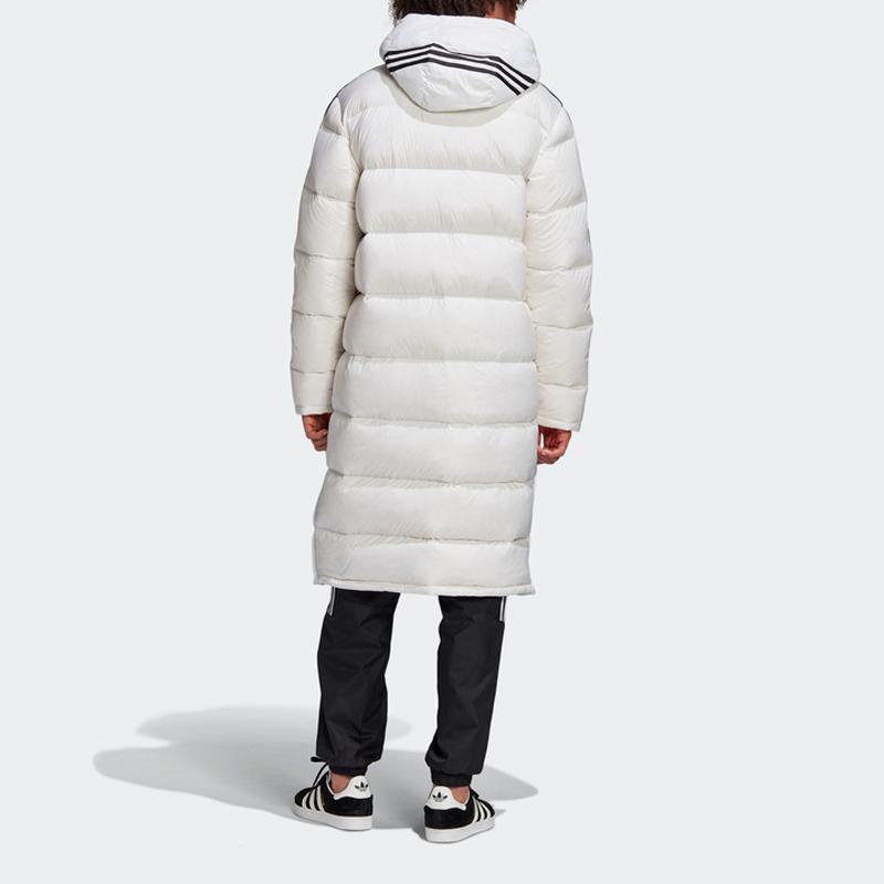 Adidas Originals Trefoil Long Down Jacket With Hood Men Outerwear White FL0008