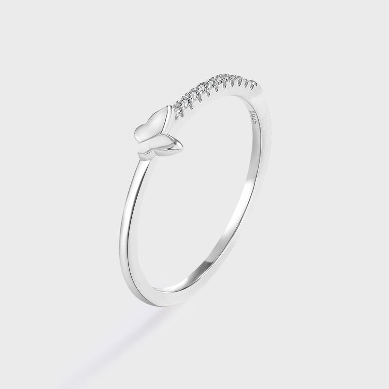

Классическое кольцо из стерлингового серебра S925 с бабочкой для женщин, простой бант, подарок на день Святого Валентина, ювелирные изделия, серебряные украшения, свадебные украшения 8 серебряный