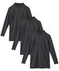 Inner Warm Size for Autumn and Winter Shirts, Fleece-Lined, High-Neck, Long-Sleeve, 3-Pack, Black, L,