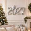 2027 Aluminiumfolien-Zahlenballon verbunden Neue-Jahr-Dekoration, Krone/Basis-Stil für Weihnachtsfeier Foto-Hintergrund