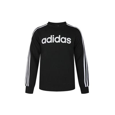 adidas E 3S Crew Fl Fleece-Lined Sweatshirt Men Tops Black DQ3084