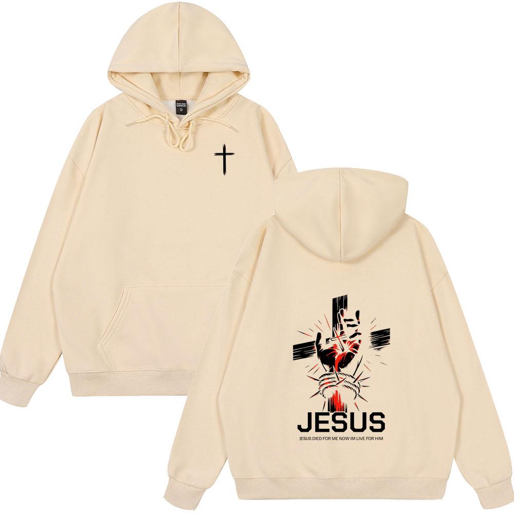 Christian Jesus Died for Me Now Im Live for Him Bible Verse Hoodies Women Clothing Fashion Harajuku Sweatshirts Fleece Pullovers