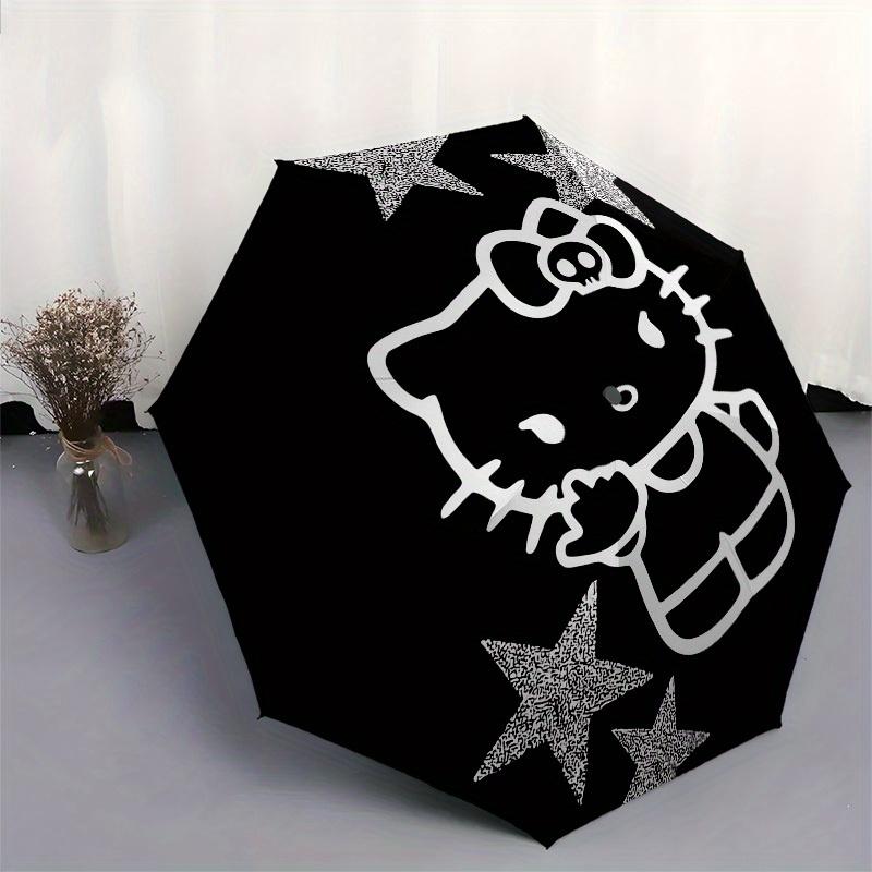 1pc Gothic Hello Kitty with Skulls Umbrella with Plastic Handle,Suitable for All Seasons Home Travel Outdoor UmbrellaSanlio197