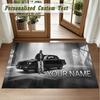 Crystal Velvet Square Rug Custom NameKendrick Lamar Pattern Non Slip Home Floor Decor Rug
