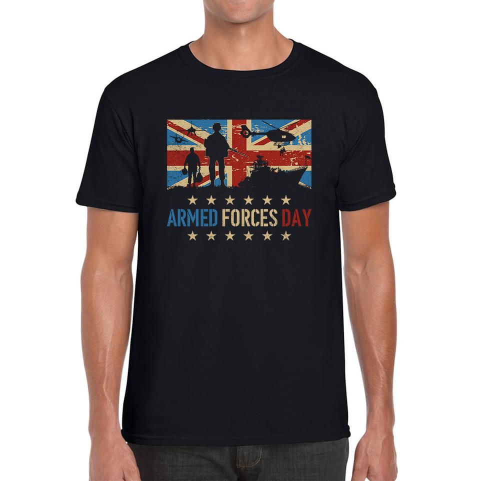 

Army Navy Air Force British Veterans Armed Forces D-Day Unisex Mens T Shirt Womens Tops Tees 4XL