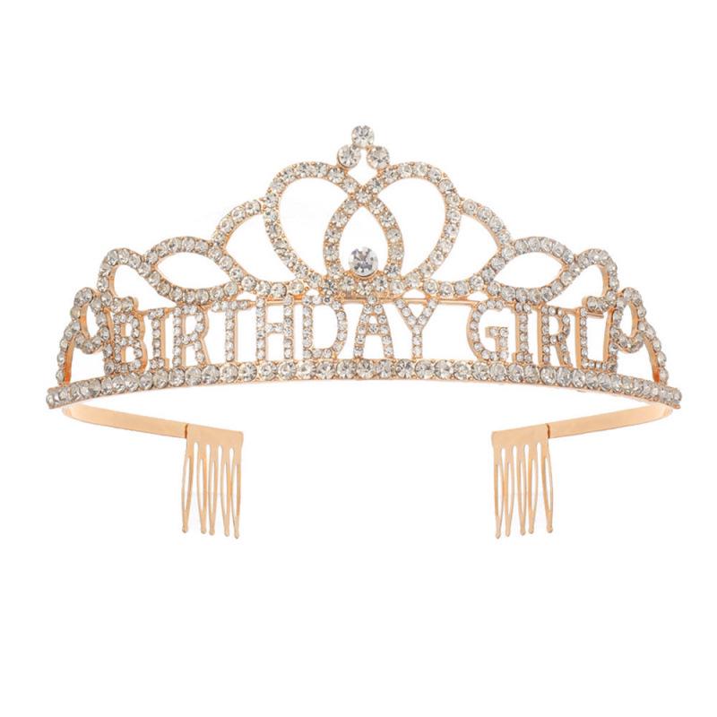 Alloy Birthday Girl Crown Headband - Party Headdress & Hair Accessory