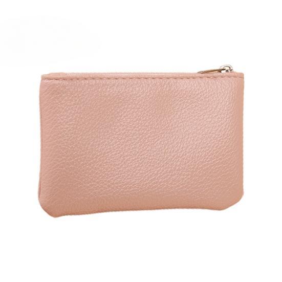 Women Wallet Portable Mini Short Lychee Pattern Faux Leather Cards Holder Smooth Zipper Slim Wallet ARI