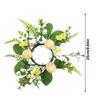 Easter Egg Candle Ring Wreath Small Candle Rings for Pillars Spring Candle Ring Wreaths Artificial Easter Candle Holder Ring