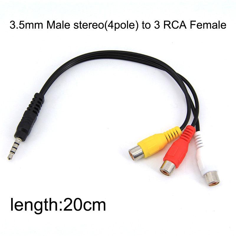 3 Pole 4 Pole 3.5mm Male Female Stereo To 2 RCA Male Female To Cable 2RCA Male Female Stereo Extend Audio Video Red White Cord