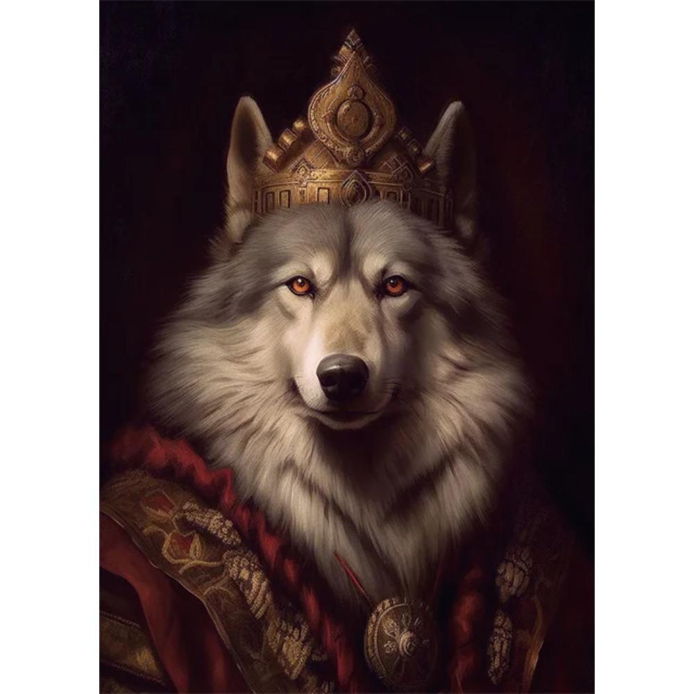 Noble Animals Deer Lion Portrait Vintage Art Posters Canvas Prints Art Paintings Cool Animal Wall Art Pictures Living Room Decor