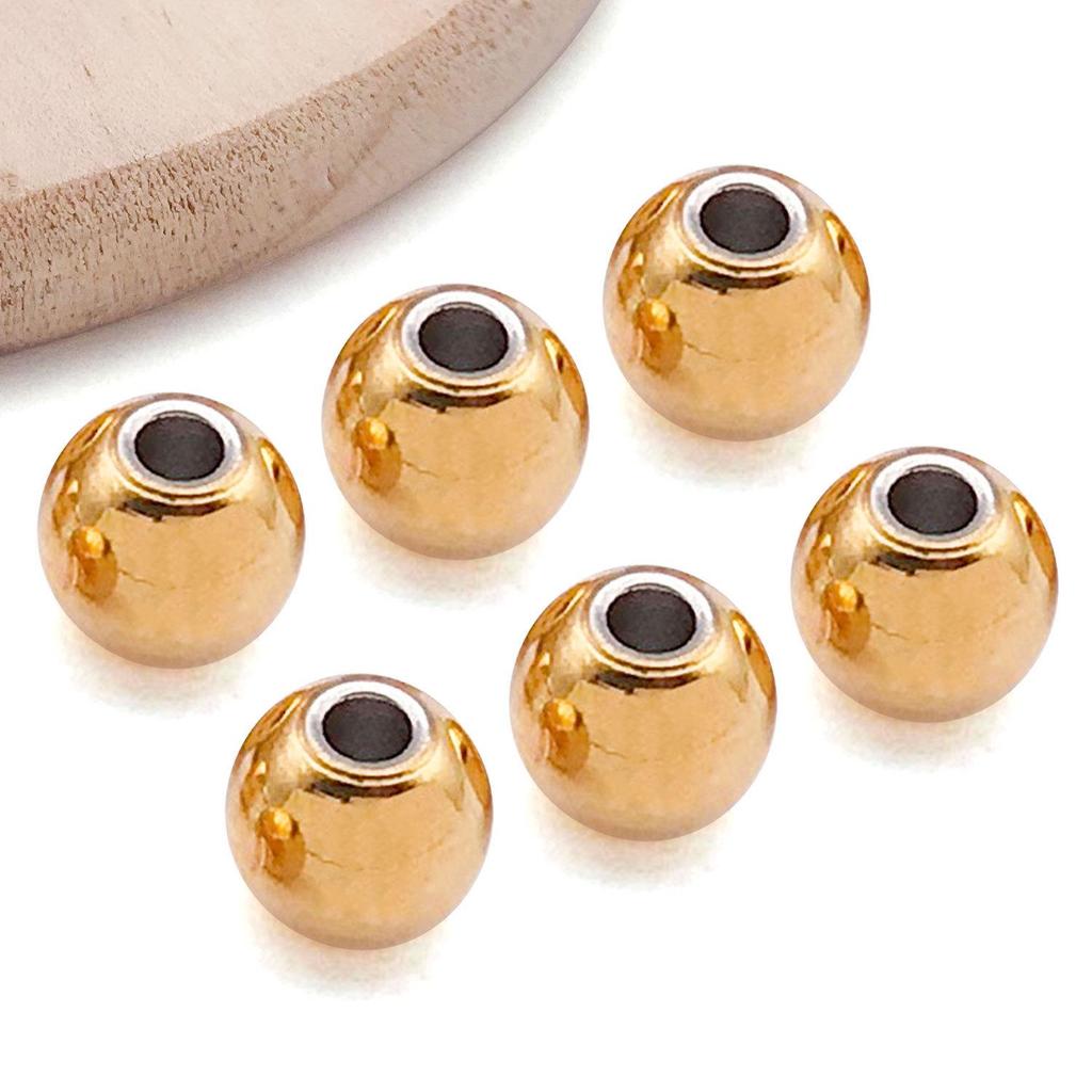18K Gold Stainless Steel Spacer Beads & Precision Steel Ball for Necklace/Bracelet DIY Jewelry Accessories.