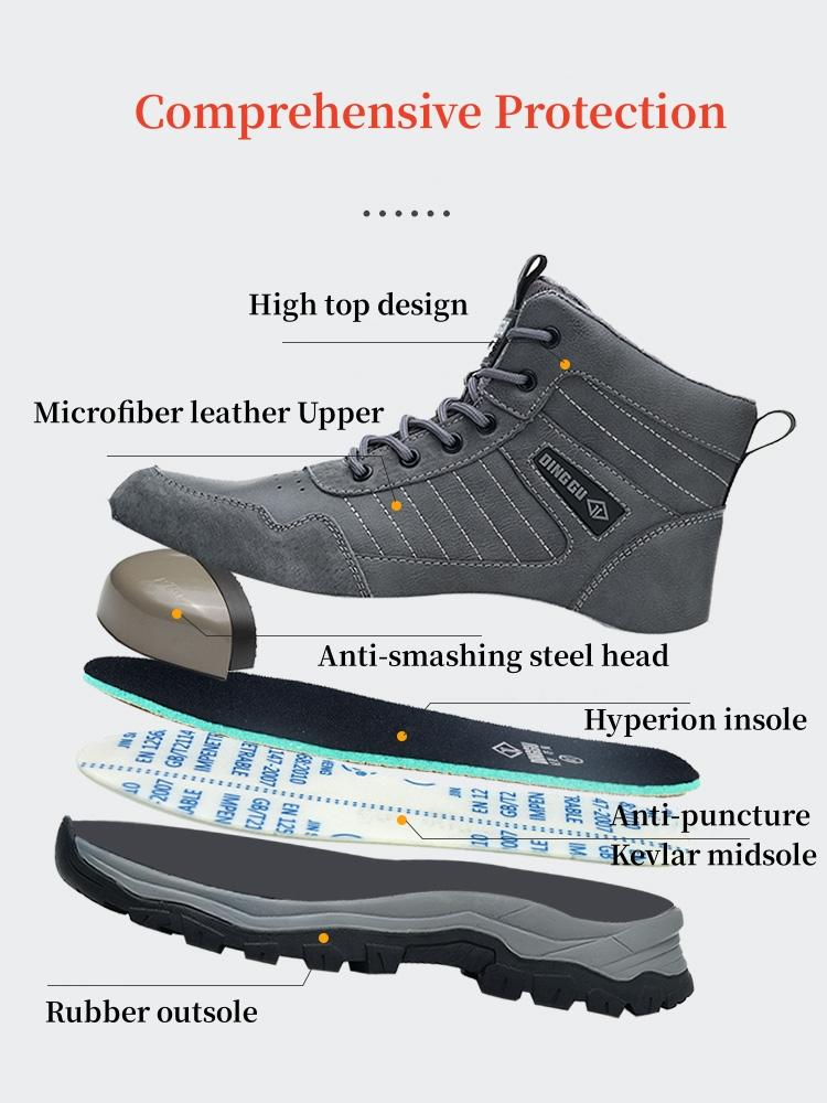 Men Work Safety Boots Indestructible Protective Steel Toe Work Shoes Waterproof Winter Security Men Safety Shoes Footwear