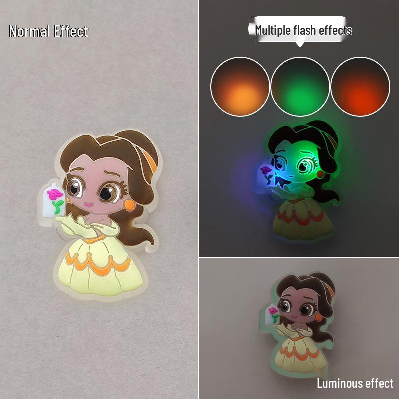 2025 Светодиодные светящиеся шармы для обуви кроксы - Мигающие забавные DIY аксессуары