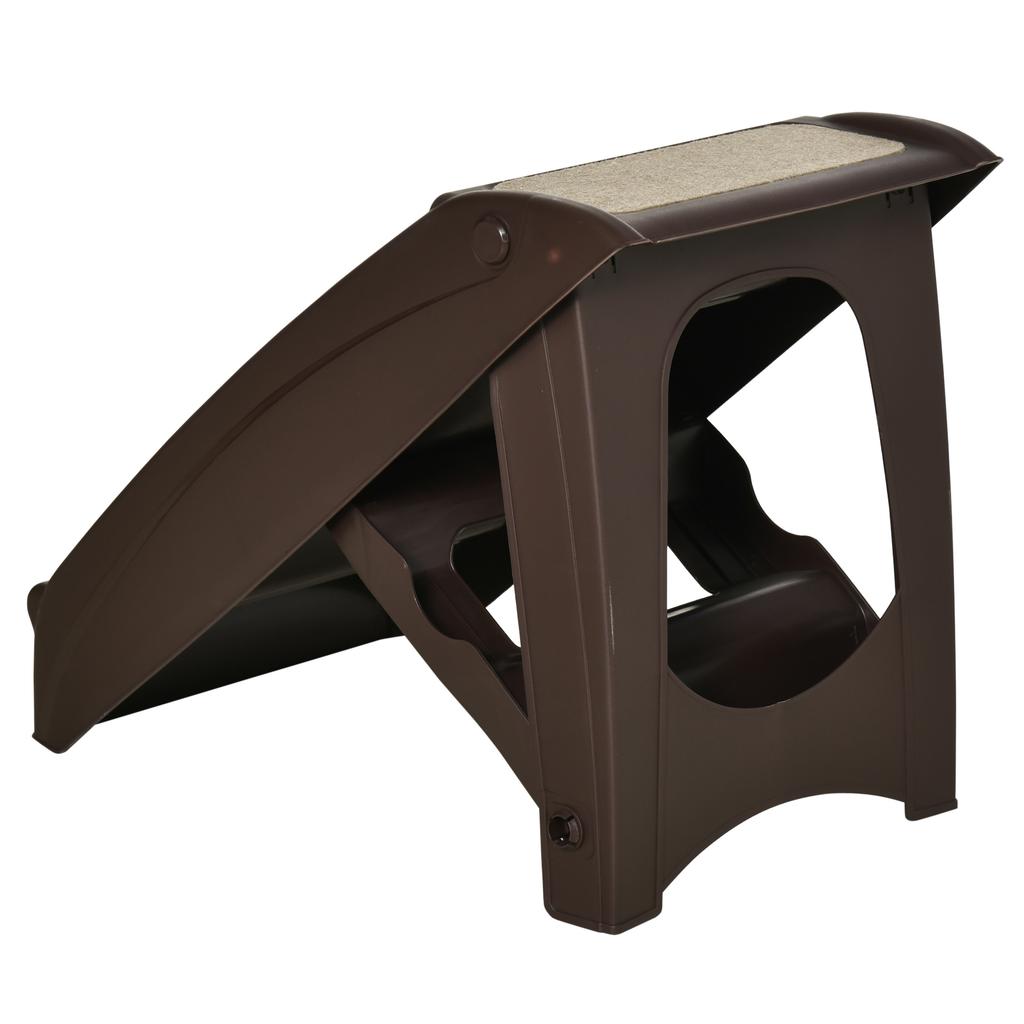 Foldable Pet Stairs for Dogs & Cats with Non-Slip Mats, Supports 20kg, 62x38x49.5cm, Brown