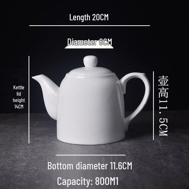 Large Ceramic White Teapot - Creative Persimmon Design for Home & Restaurant