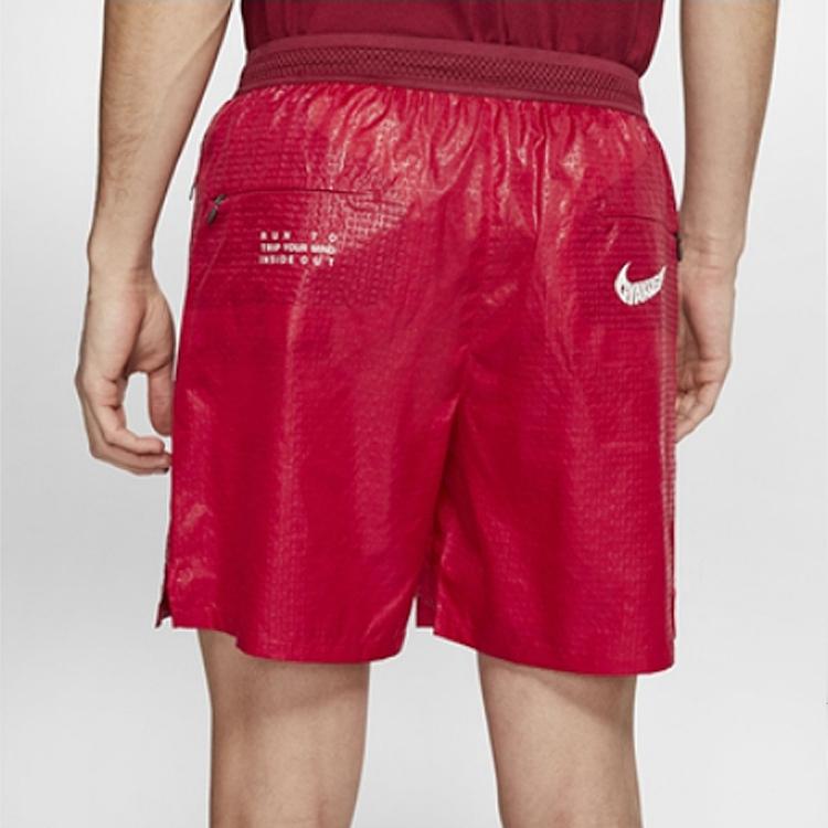 Nike X Gyakusou Logo Print Running Training Shorts Men Bottoms Red CU4389-677