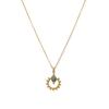Blue Natural Stone Geometric Pendant Necklace Vintage Court Style Hollow Carved Clavicle Chain Titanium Steel Necklace