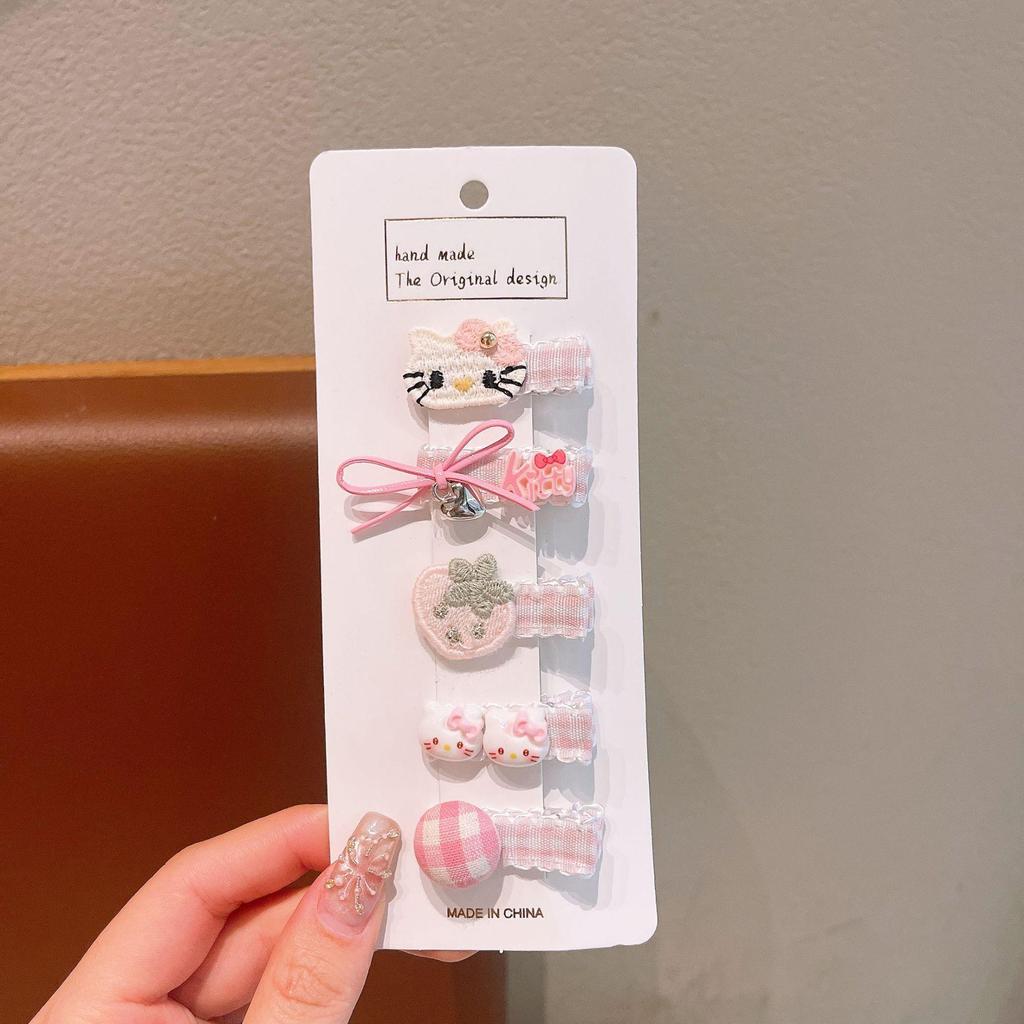Pink 50-Piece Cute Hair Clip Set: Sweet Girly Japanese Cartoon Bangs Accessories
