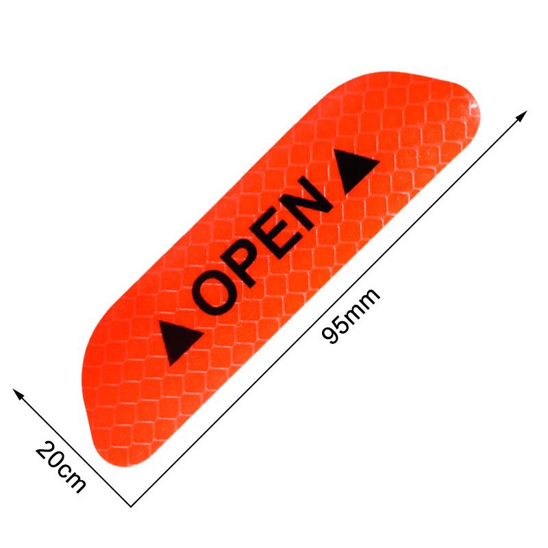 4Pcs Car Door Sticker Safety Open Warn Reflector Tape Decal OPEN Safety Anti-collision Strips Sticker Auto Exterior Accessories